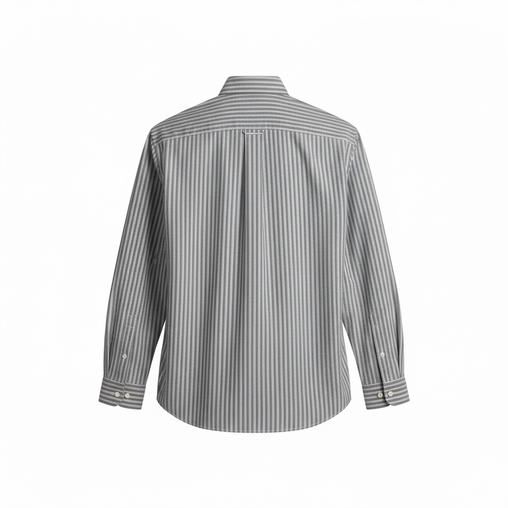 Chaps Classic Fit Button Down Shirt Mens XL Gray And White Stripes PREPPY - Picture 2 of 11